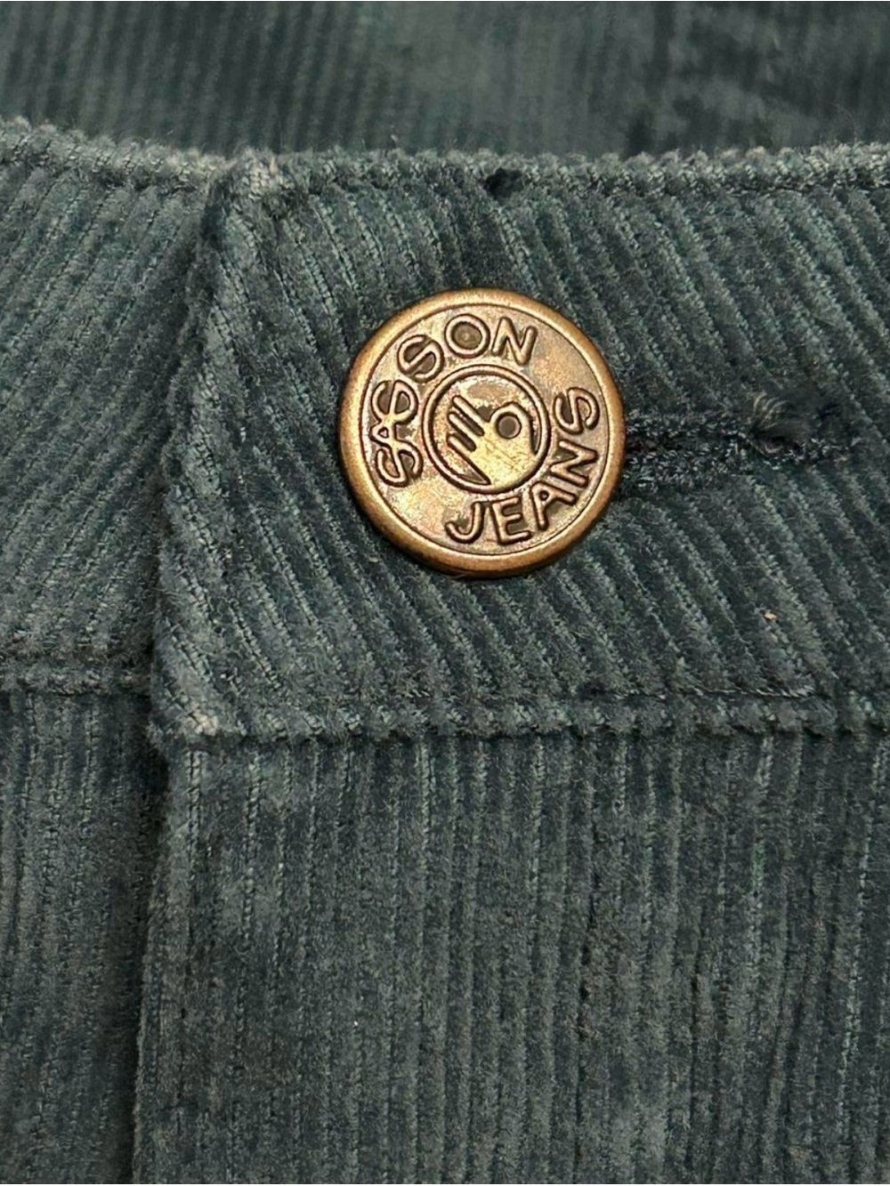 Vintage 1970’s/80’s Deep teal high waisted corduroy pants. Sasson made in Japan - Picture 3 of 8